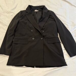 H&M Women's Black Double-Breasted Blazer